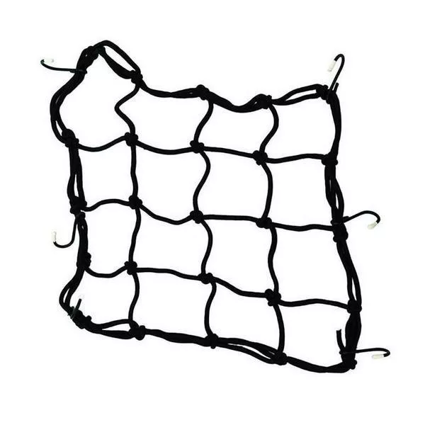 Upínací síťka zavazadla 30x30 – pružný pavouk se 6 háčky - Upínací síťka zavazadla 30x30 černá Neuveden