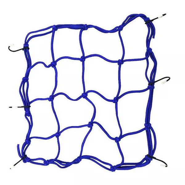 Upínací síťka zavazadla 30x30 – pružný pavouk se 6 háčky - Upínací síťka zavazadla 30x30 modrá Neuveden